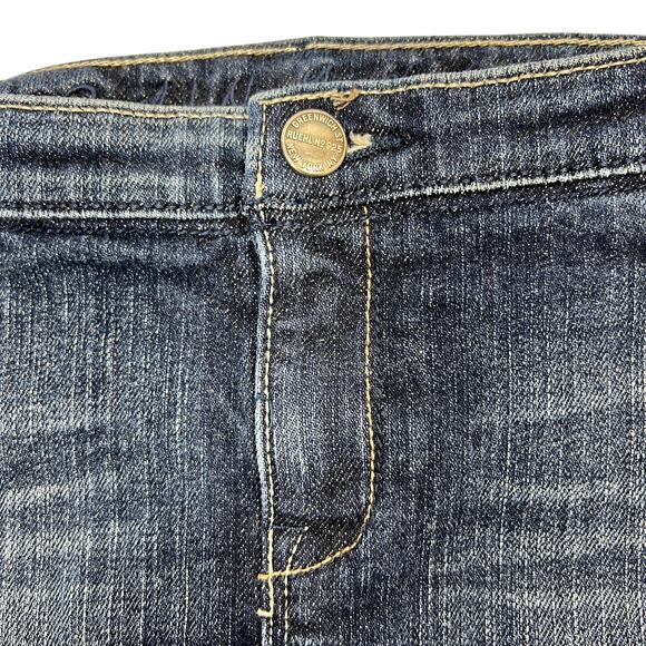 Y2K Ruehl No. 925 Low-Rise Mini Jean Skirt Sz 27" Dark Wash Stretch Grunge Punk - Picture 7 of 10